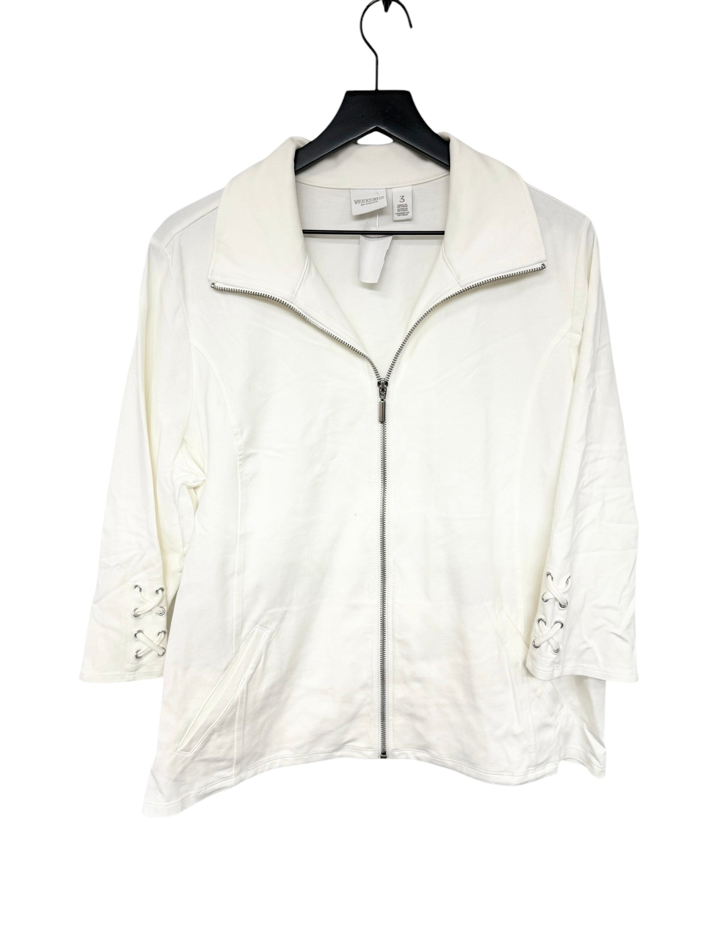 Jacket Shirt By Chicos In White, Size: Xl