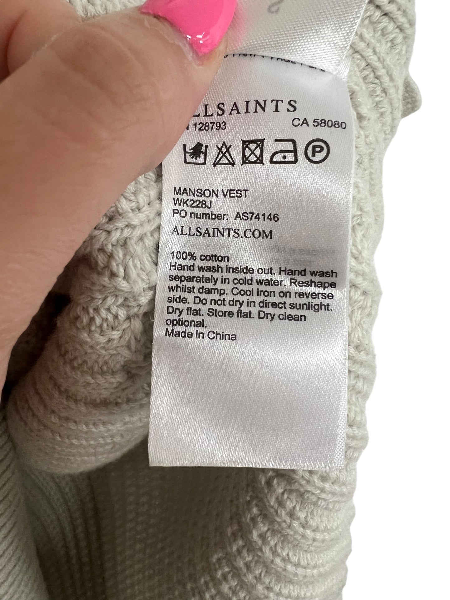 Sweater Short Sleeve By All Saints In Tan, Size: S