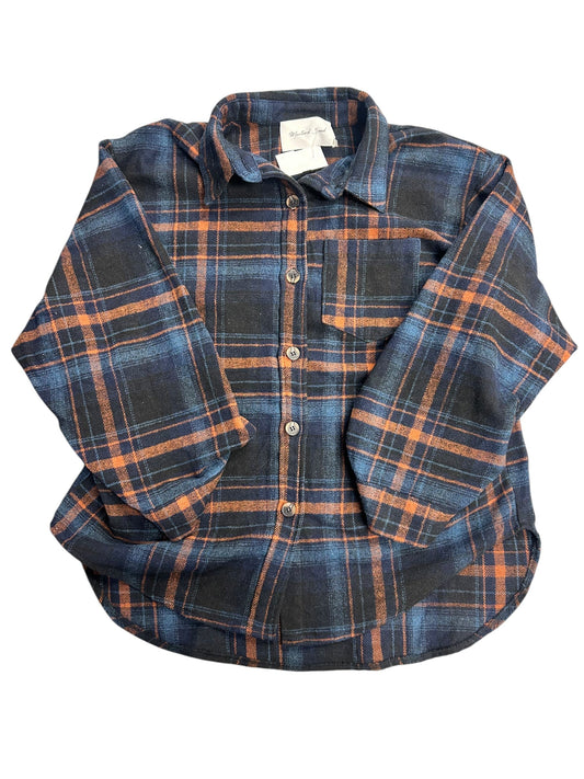 Jacket Shirt By Mustard Seed In Blue, Size: S