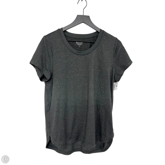 Athletic Top Short Sleeve By Athleta In Grey, Size: L