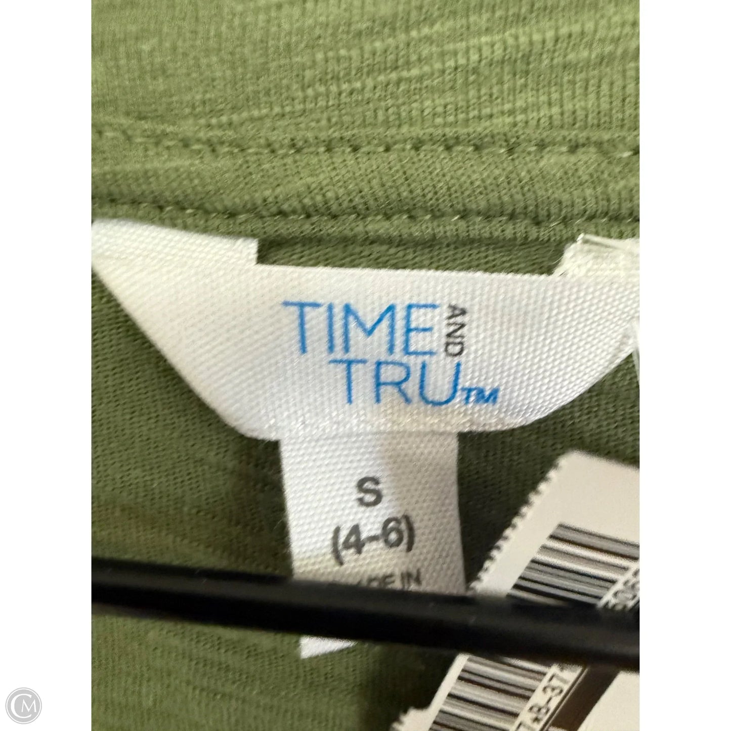 Top Long Sleeve Basic By Time And Tru In Green, Size: S