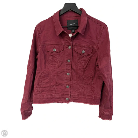 Jacket Denim By Nine West Apparel In Red Denim, Size: L
