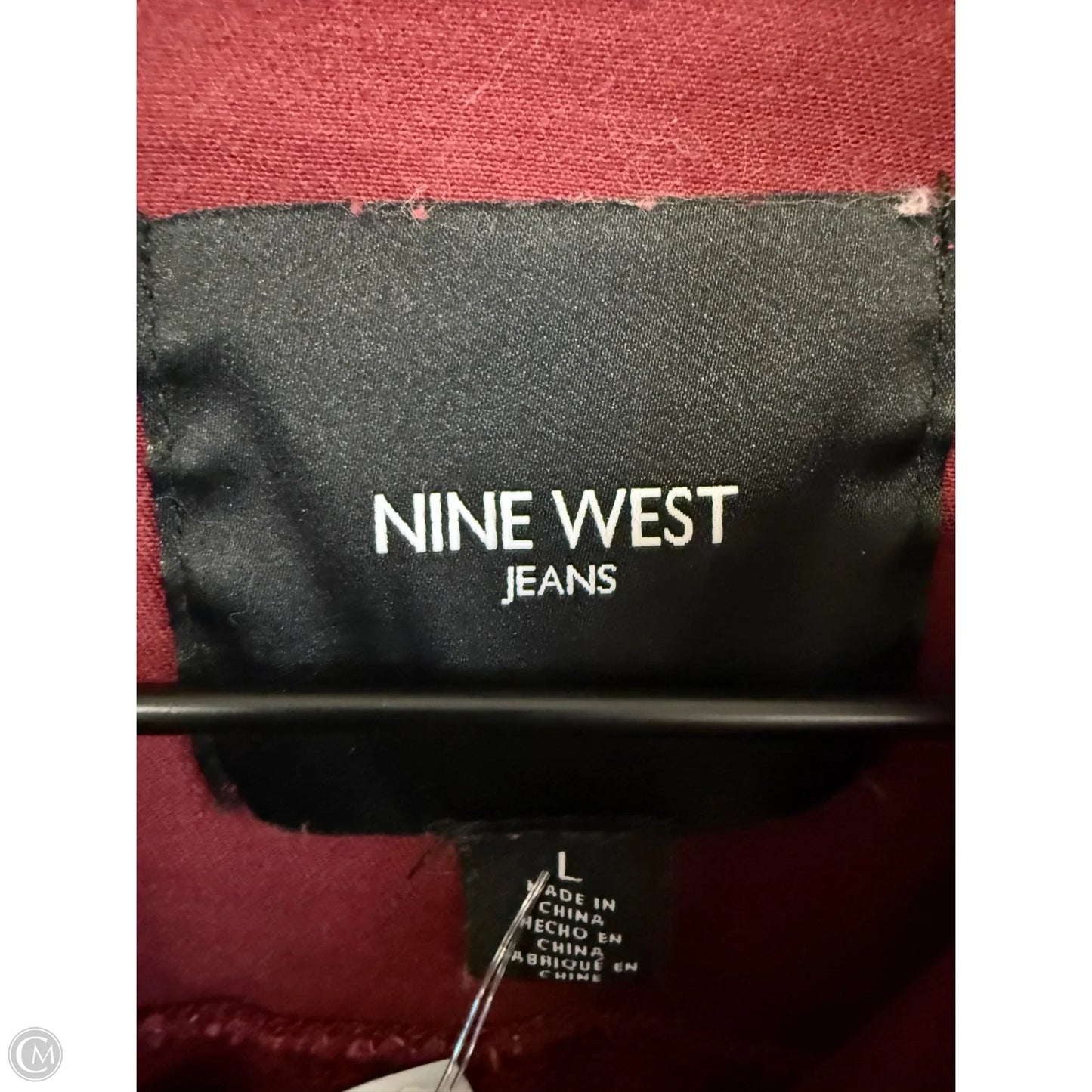 Jacket Denim By Nine West Apparel In Red Denim, Size: L