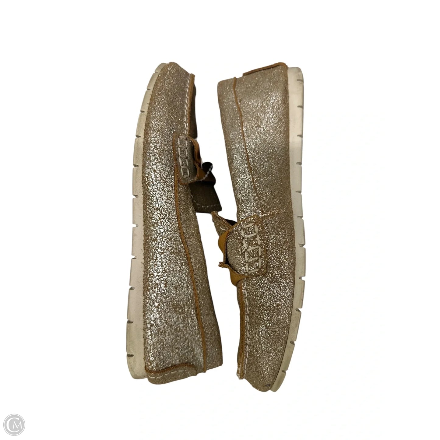 Shoes Designer By Frye In Silver & Tan, Size: 7