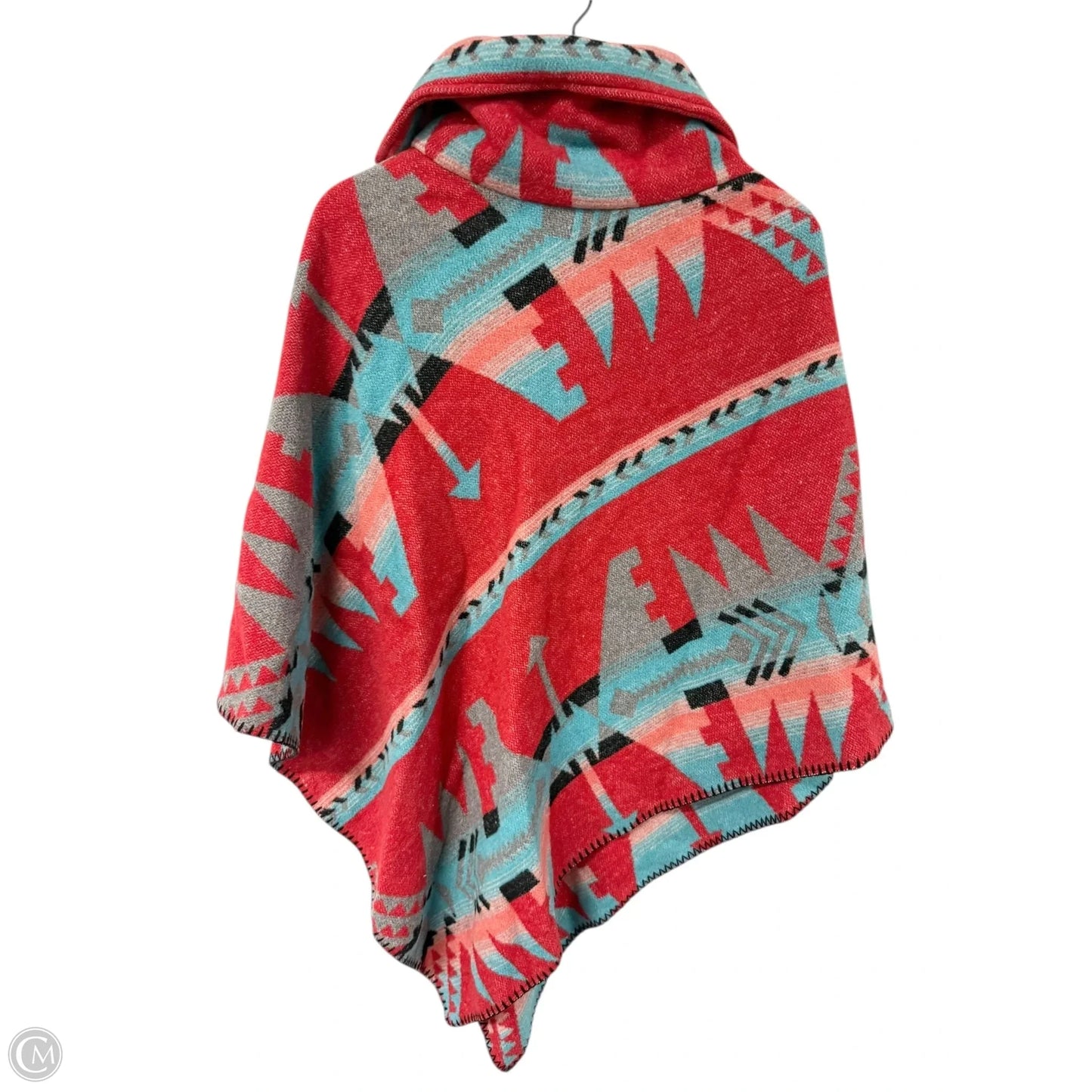 Poncho By Cme In Blue & Red, Size: Osfm