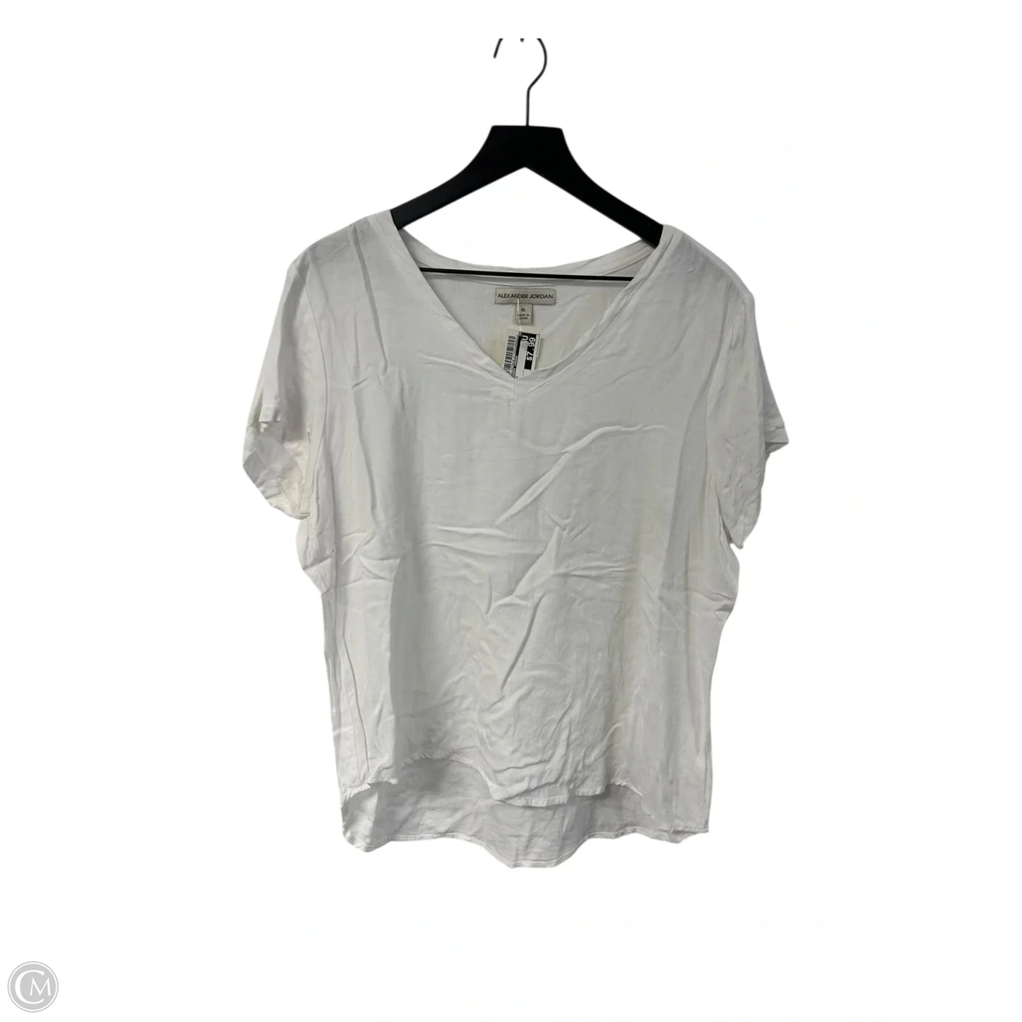 Top Short Sleeve By Alexander Jordan In White, Size: Xl