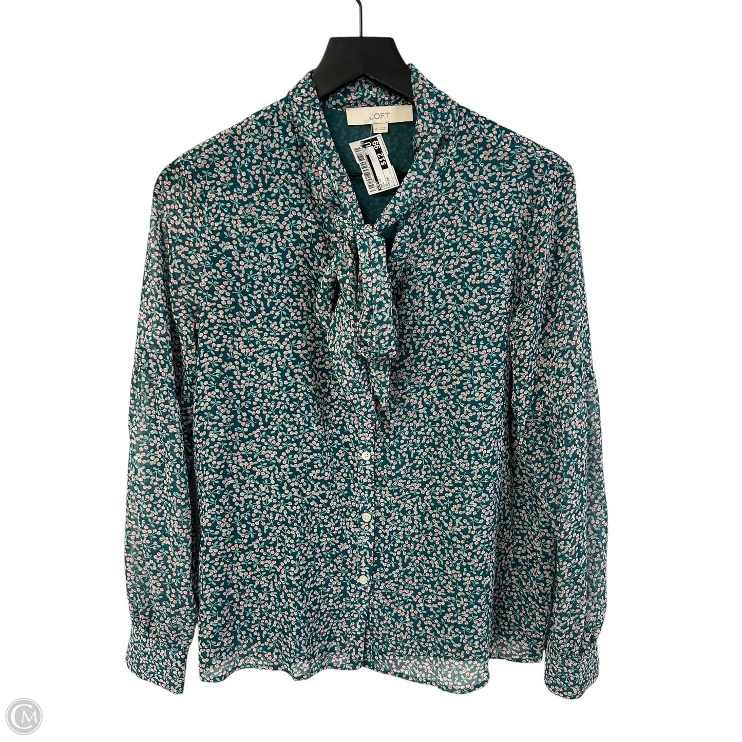 Top Long Sleeve By Loft In Teal, Size: Xs