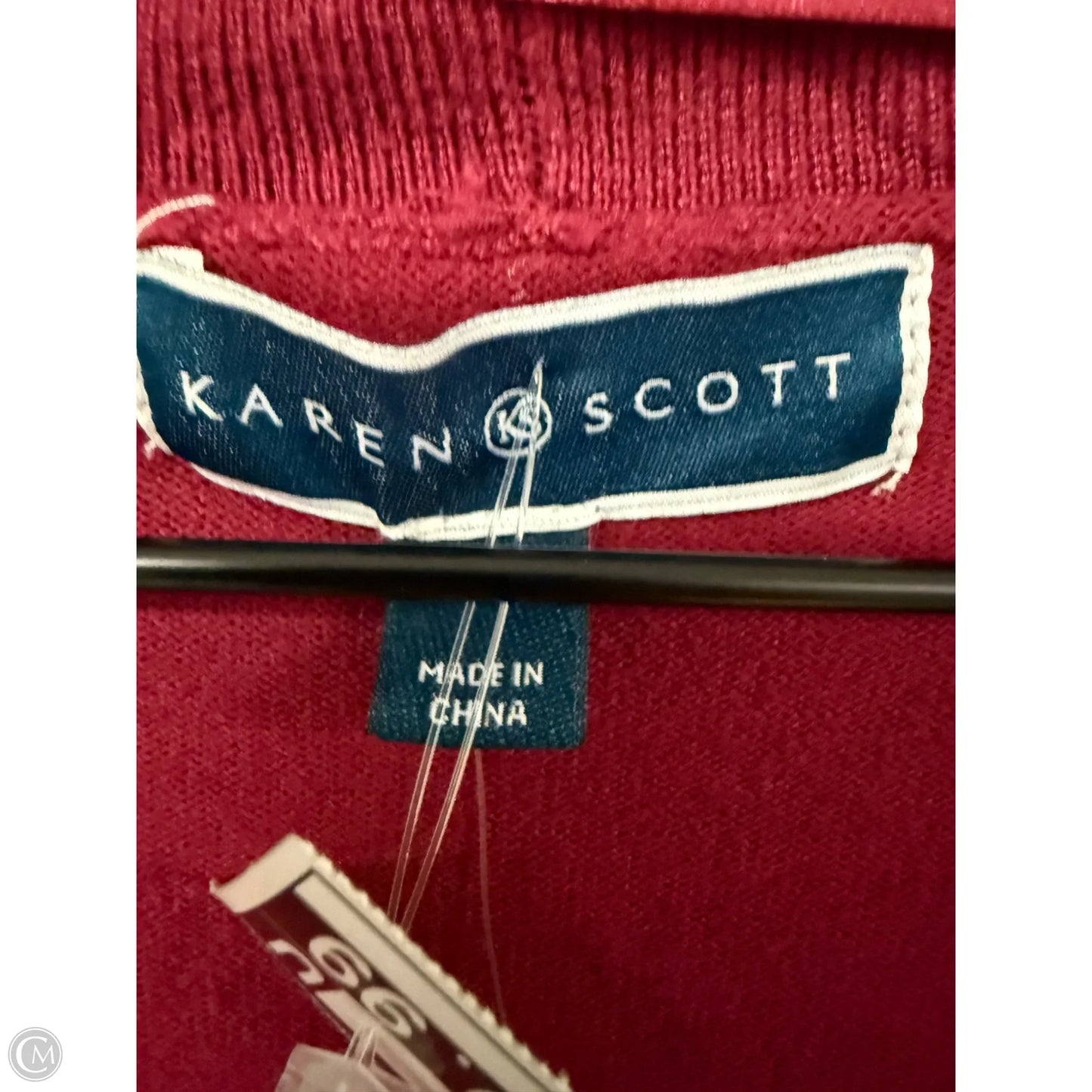 Cardigan By Karen Scott In Red, Size: Xxl