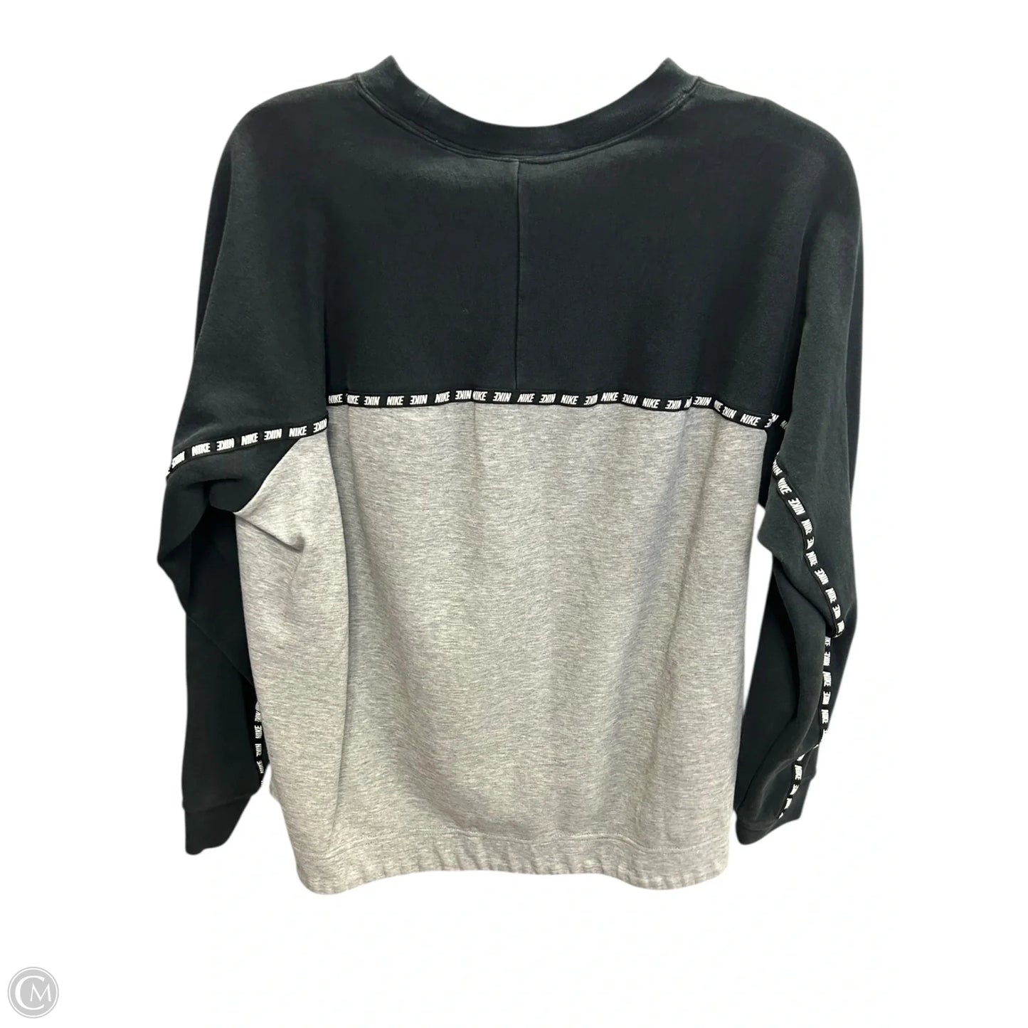 Athletic Sweatshirt Crewneck By Nike In Black & Grey, Size: L