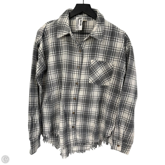 Blouse Long Sleeve By Hem & Thread In Grey, Size: S