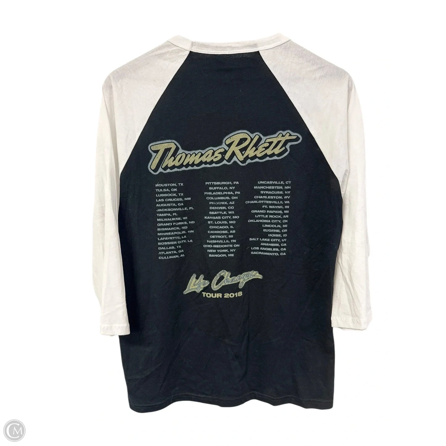 Top Long Sleeve By Cmc In Black & White, Size: M