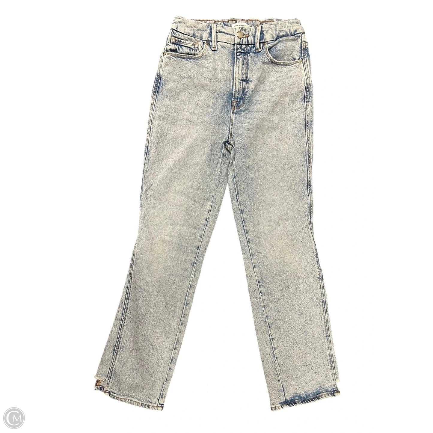 Jeans Straight By Good American In Blue Denim, Size: 4