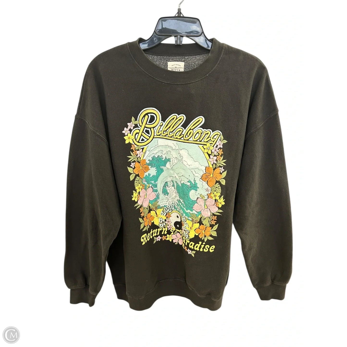 Sweatshirt Crewneck By Billabong In Grey, Size: M