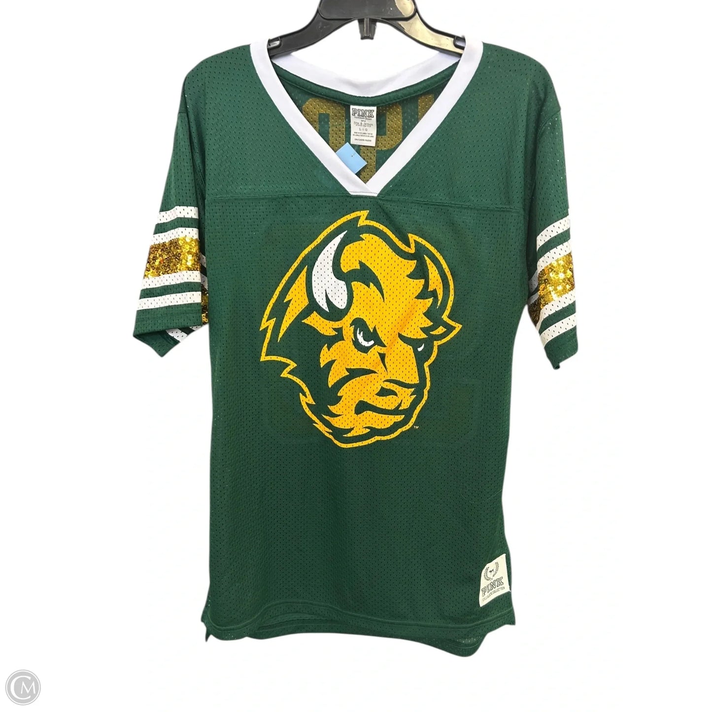 Athletic Top Short Sleeve By Pink In Green, Size: L