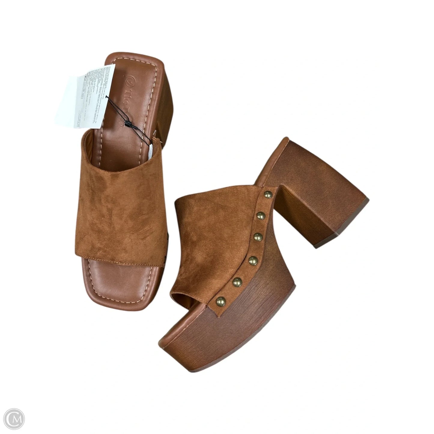 Sandals Heels Platform By The Drop In Brown, Size: 8