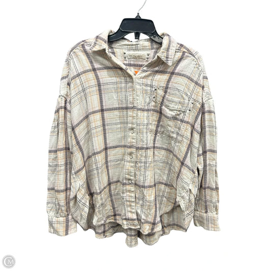 Blouse Long Sleeve By We The Free In Plaid Pattern, Size: S