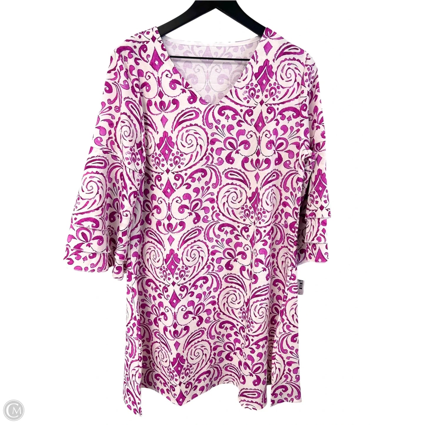 Dress Party Short By Clothes Mentor In Pink & White, Size: L