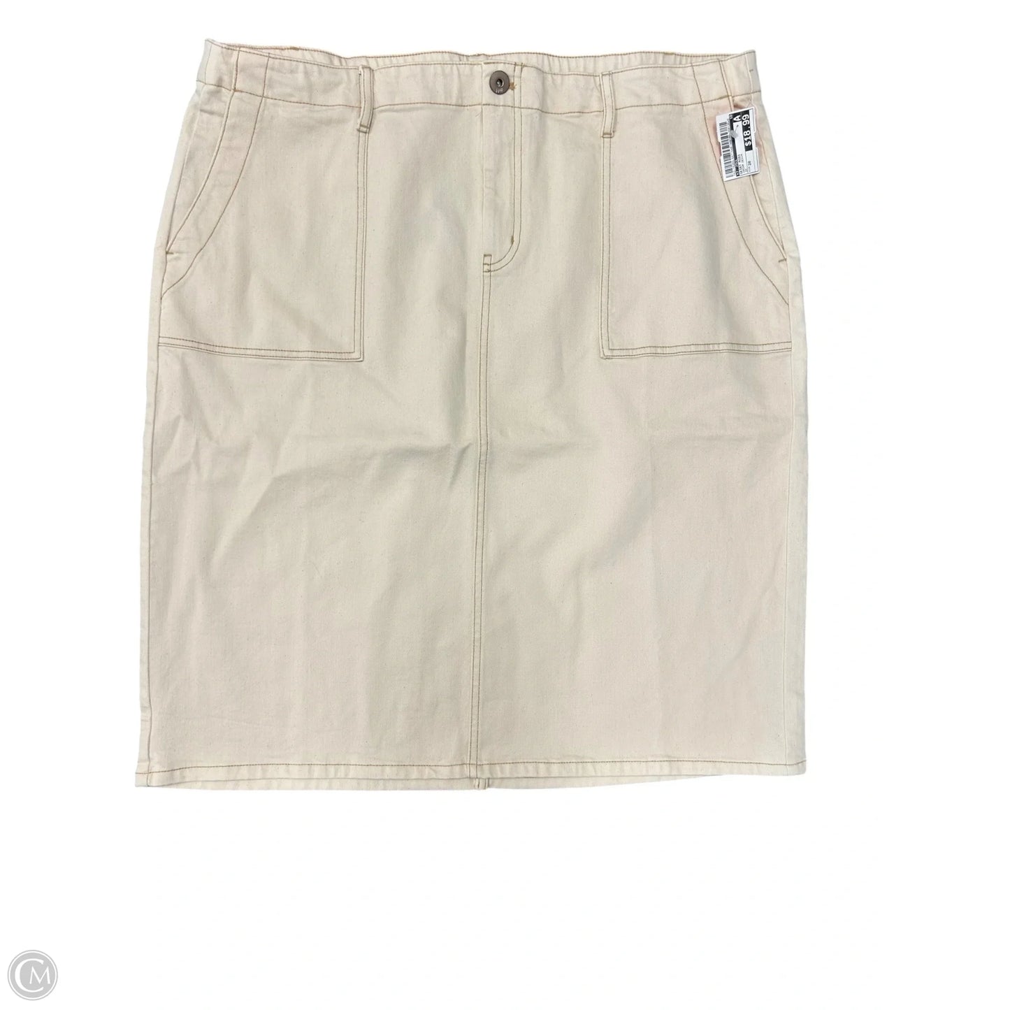 Skirt Midi By J. Jill In Cream Denim, Size: 20