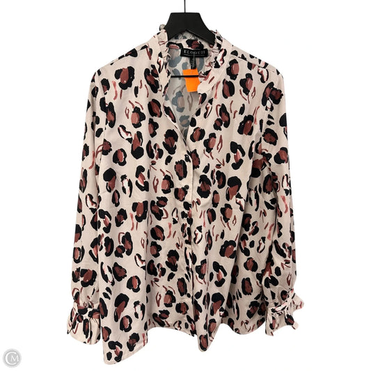 Blouse Long Sleeve By Eloquii In Animal Print, Size: 20