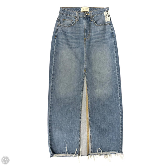 Skirt Midi By Universal Thread In Blue Denim, Size: Xxs