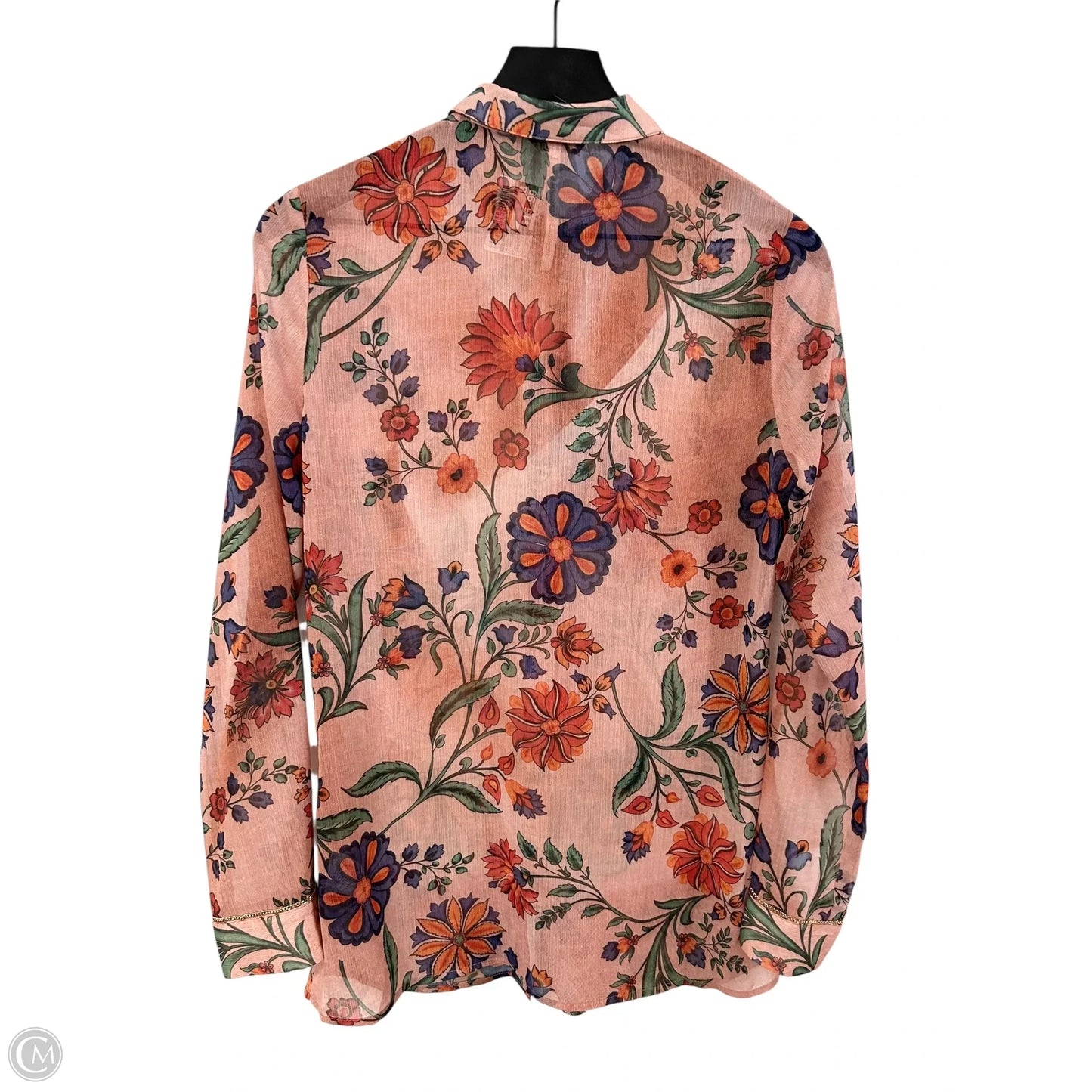Blouse Long Sleeve By Guess In Floral Print, Size: S
