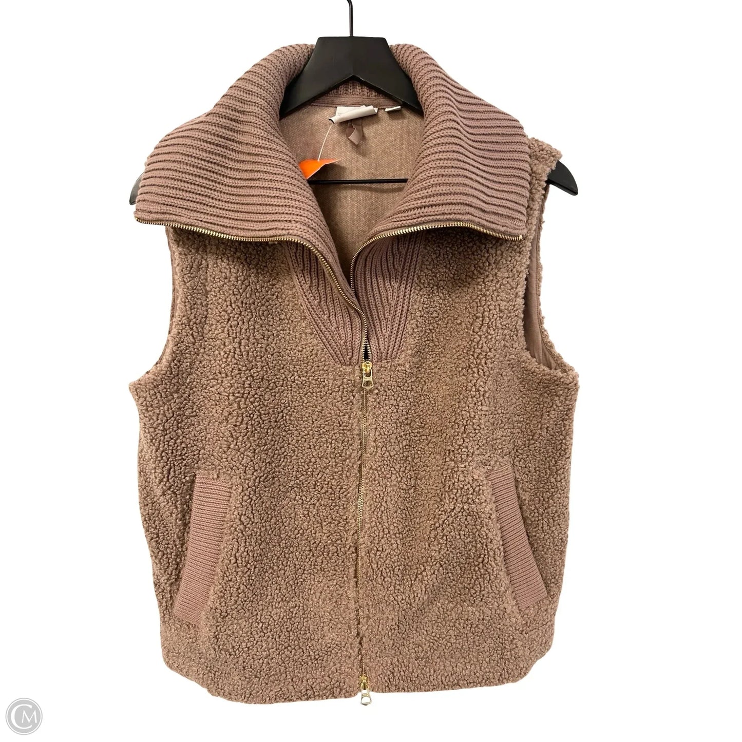 Vest Faux Fur & Sherpa By Varley In Brown, Size: S