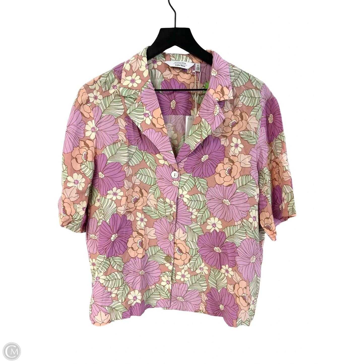Blouse Short Sleeve By Cma In Floral Print, Size: 8