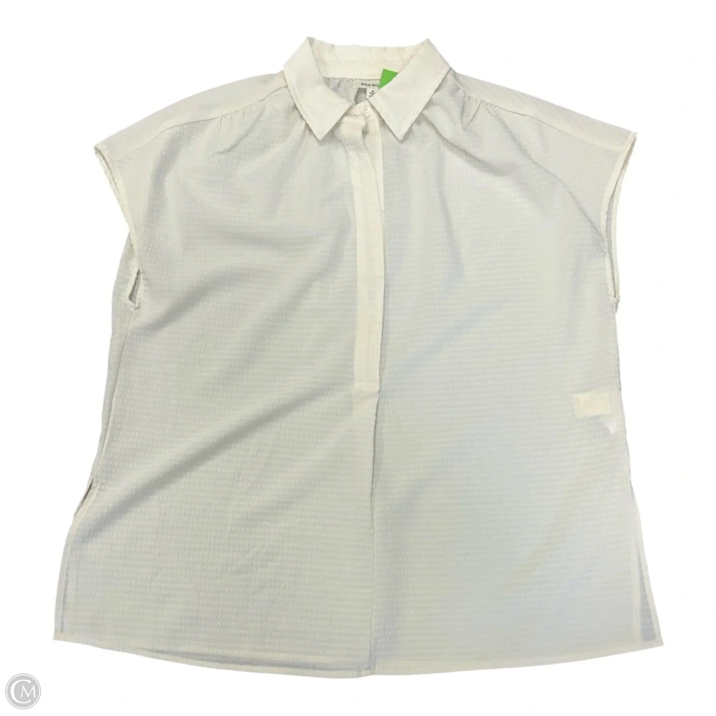 Blouse Short Sleeve By Max Studio In Ivory, Size: S
