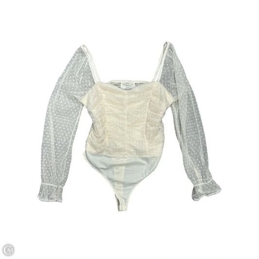 Bodysuit By Clothes Mentor In Cream, Size: L
