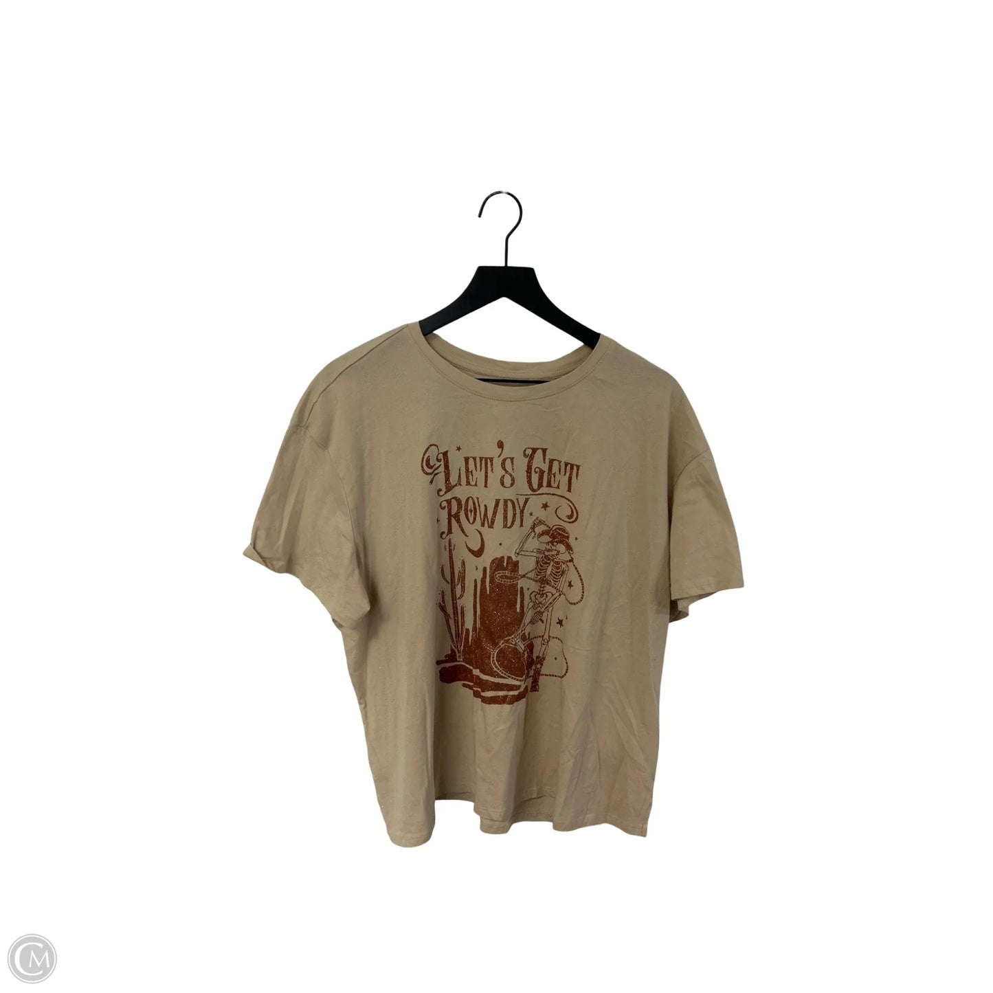 Top Short Sleeve By Maurices In Tan, Size: 1x