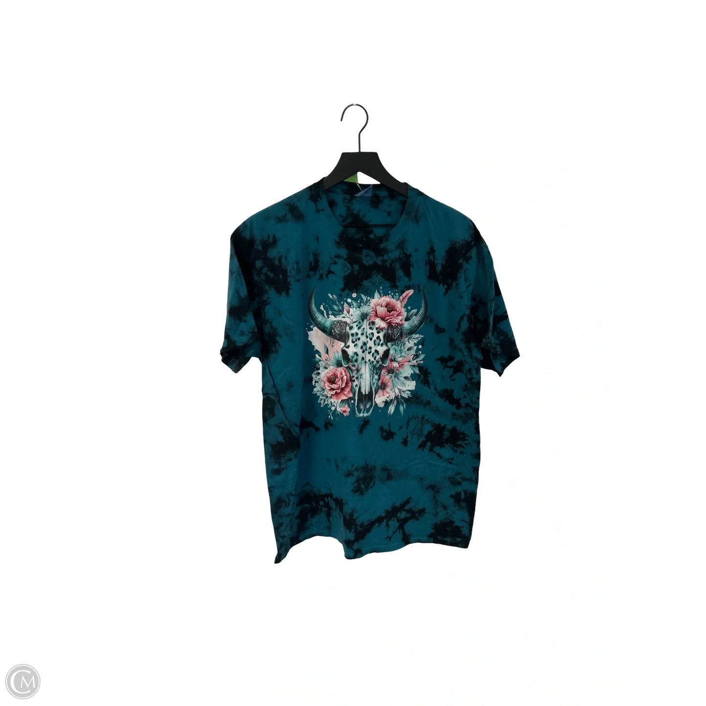 Top Short Sleeve By Port & Company In Black & Blue, Size: L