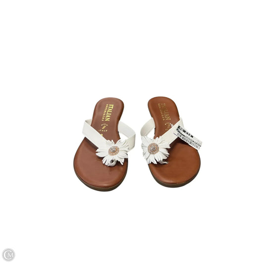 Sandals Flip Flops By Italian Shoemakers In White, Size: 8