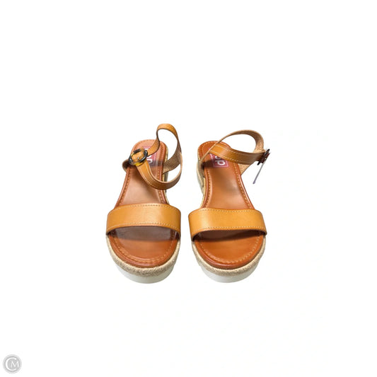 Sandals Heels Wedge By Clothes Mentor In Brown, Size: 9