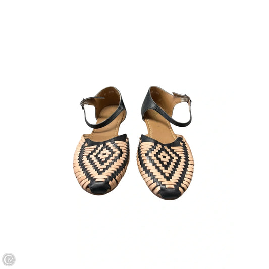Shoes Flats By Clothes Mentor In Black & Cream, Size: 9