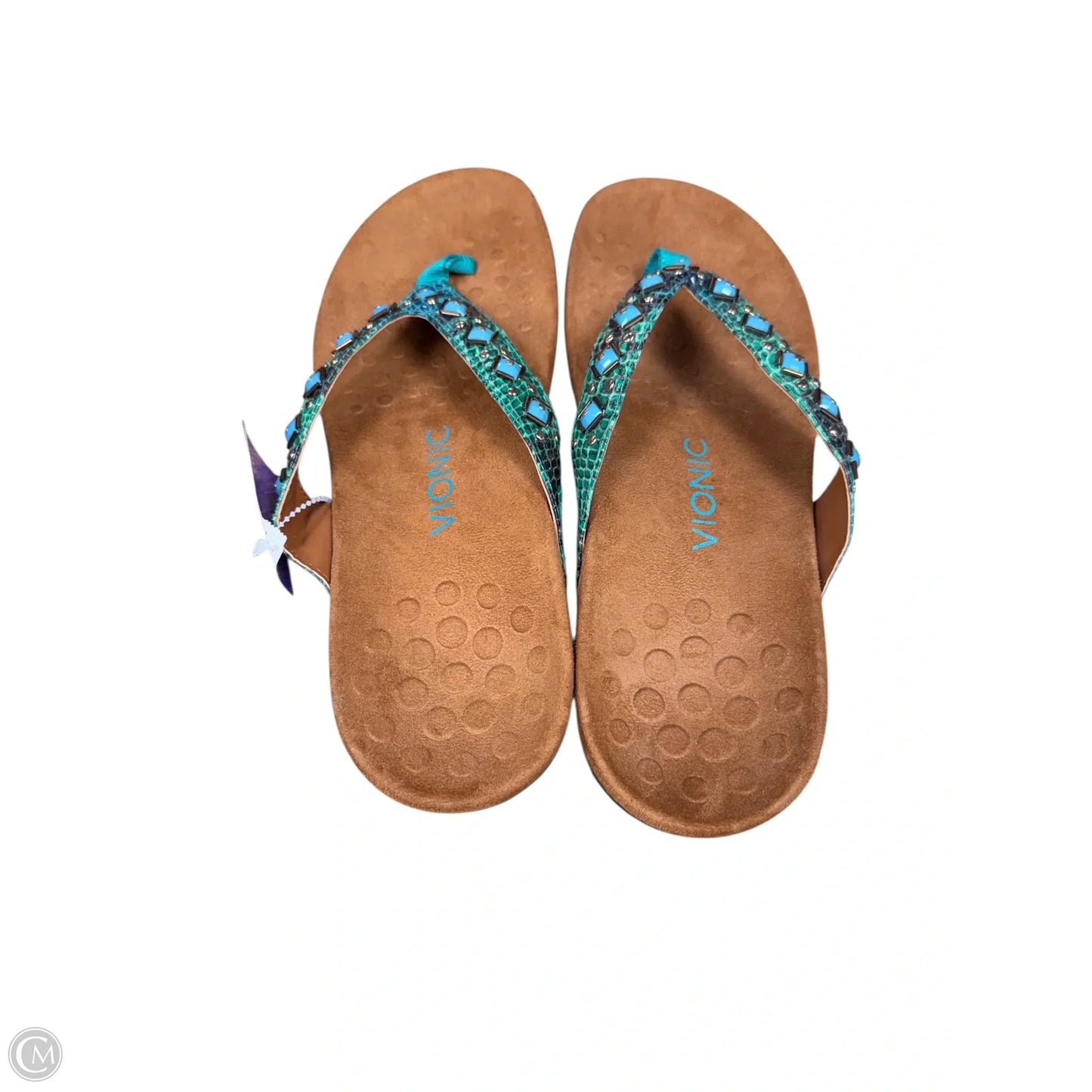 Sandals Flats By Vionic In Green, Size: 9