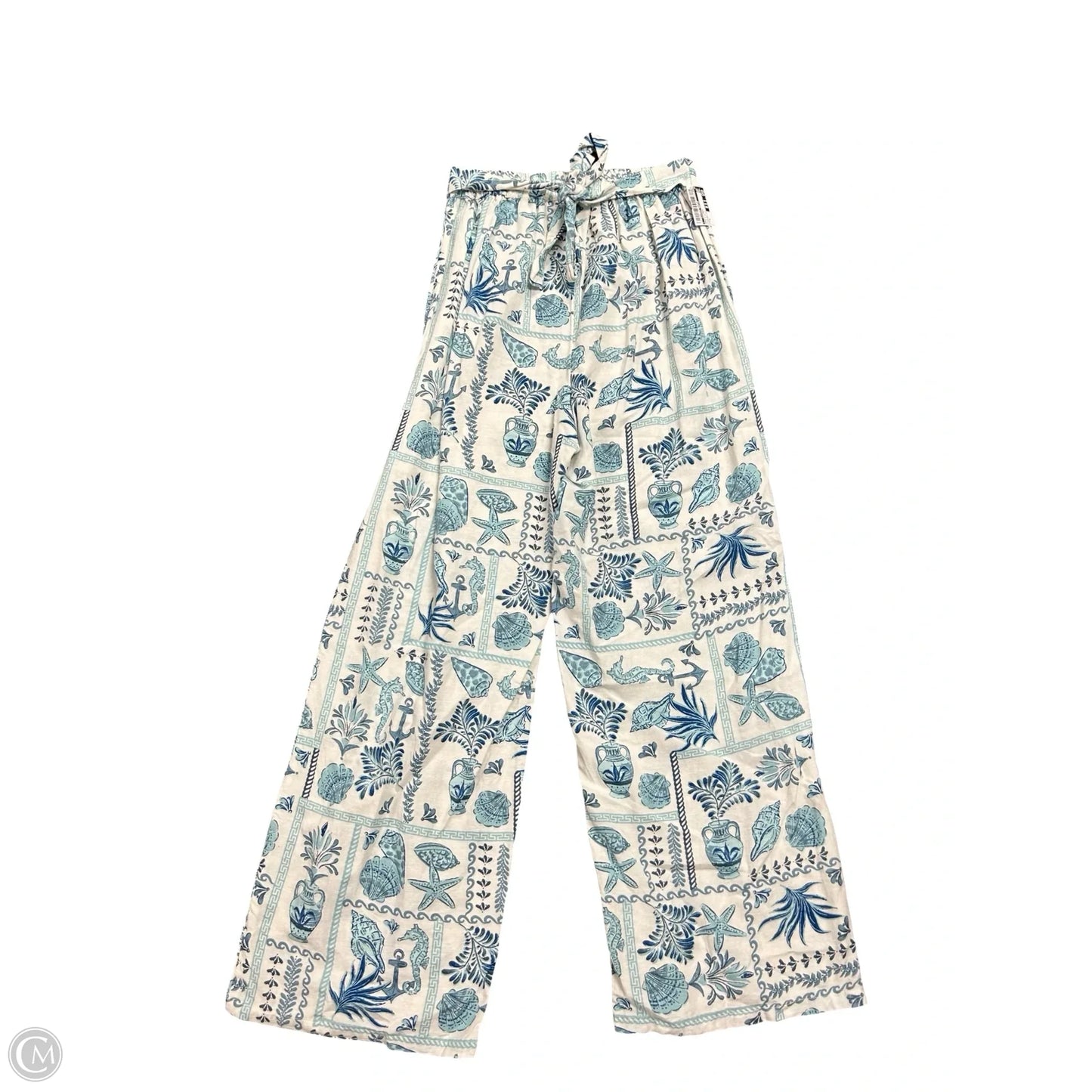 Pants Linen By Clothes Mentor In Blue & White, Size: S