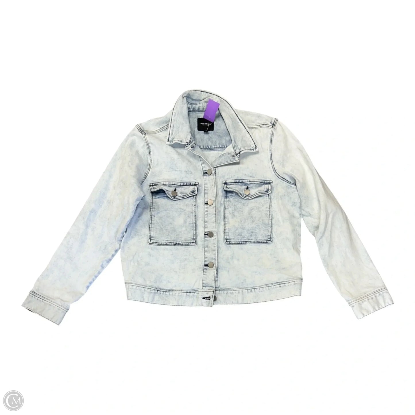 Jacket Denim By Liverpool In Blue Denim, Size: L