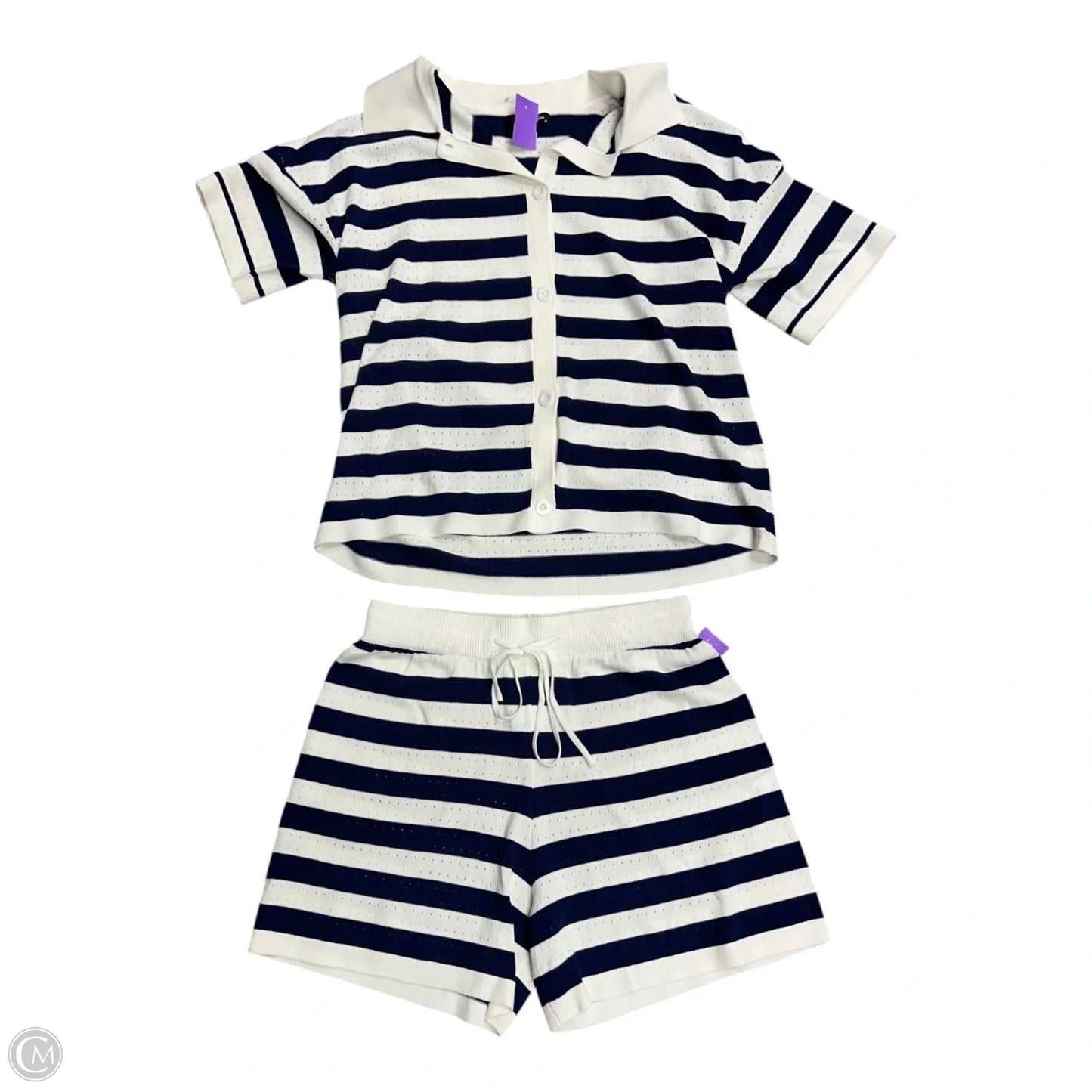 Shorts Set By Prettygarden In Blue & White, Size: M
