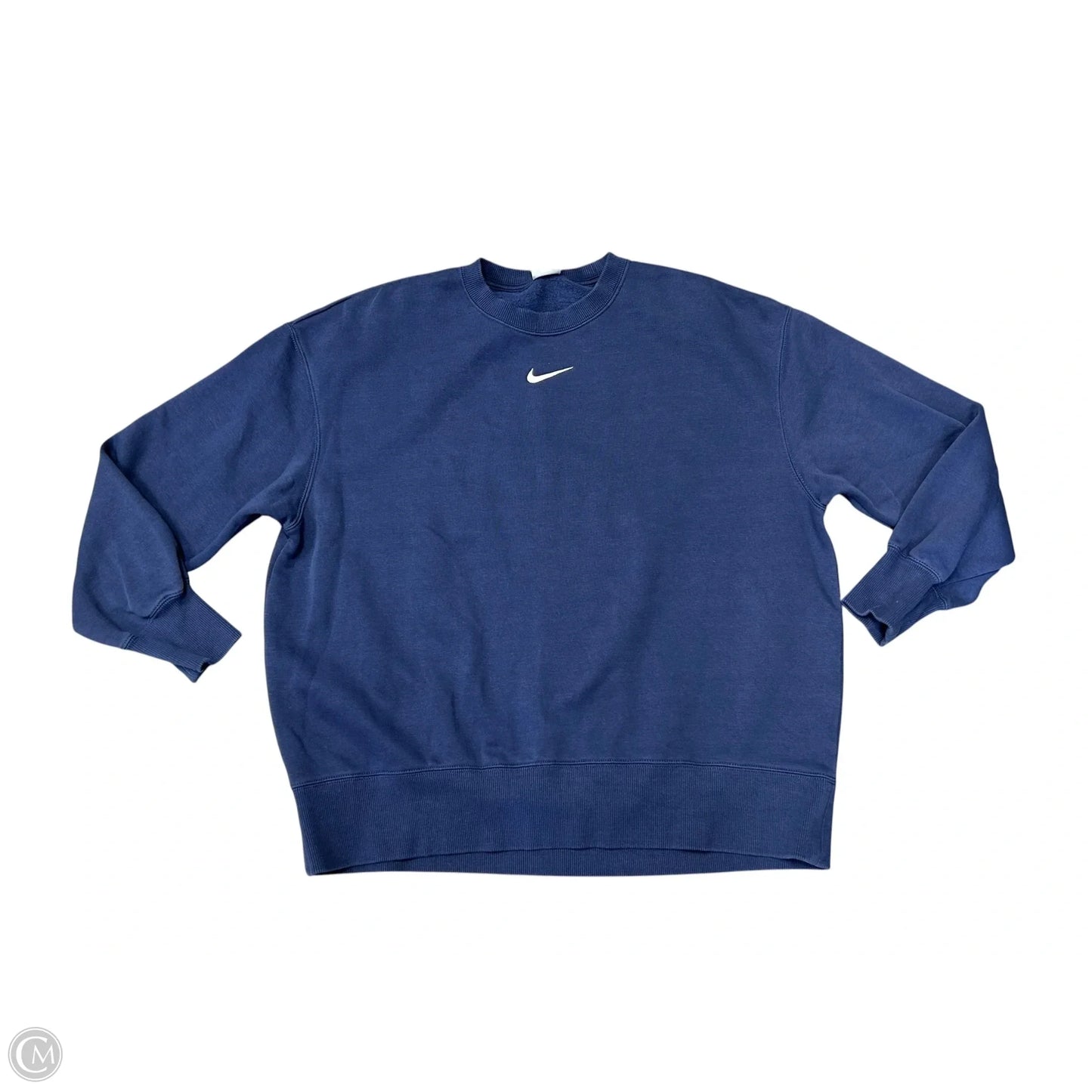 Athletic Sweatshirt Crewneck By Nike In Blue, Size: M