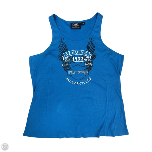 Top Sleeveless By Harley Davidson In Blue, Size: L