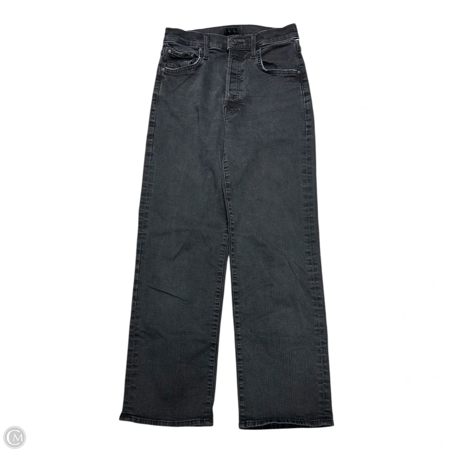 Jeans Straight By Mother In Black Denim, Size: 4