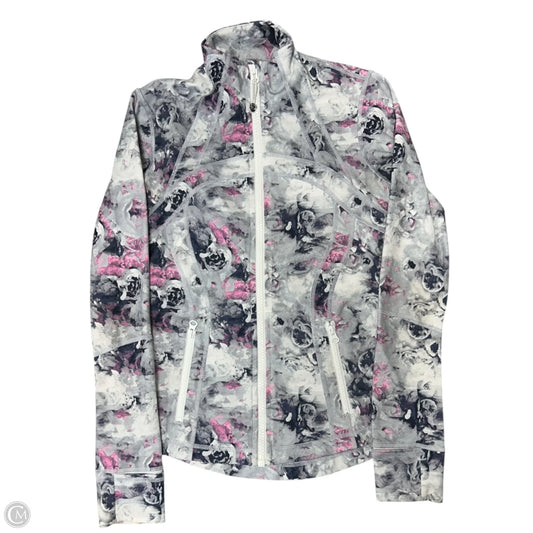 Athletic Top Long Sleeve Collar By Lululemon In Floral Print, Size: 6