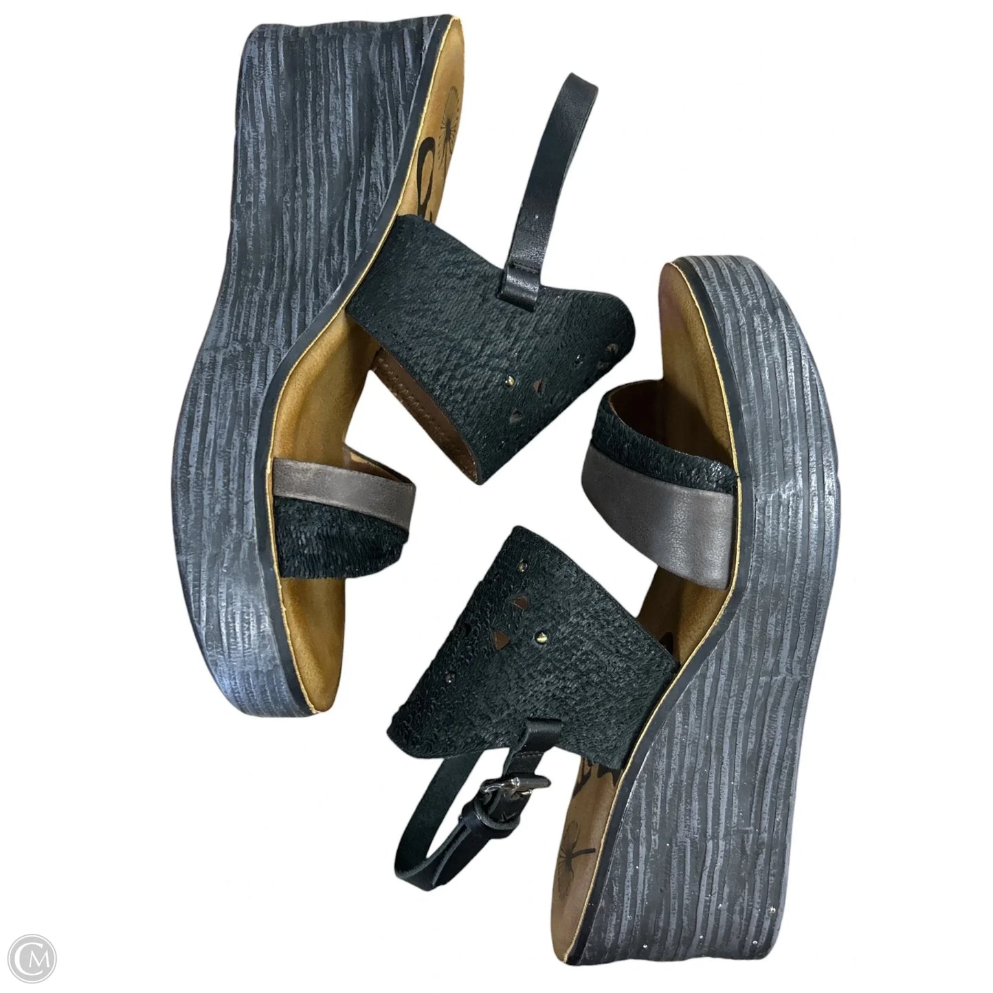 Sandals Heels Wedge By Otbt In Black, Size: 8.5