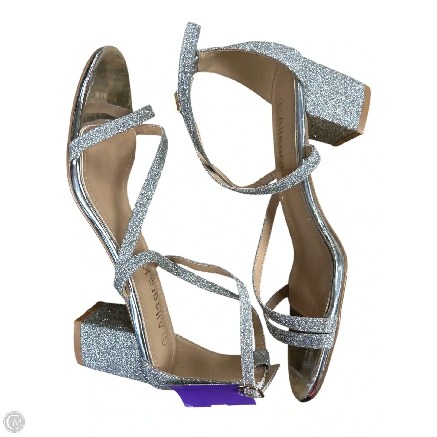 Sandals Heels Block By Allegra K In Silver, Size: 9