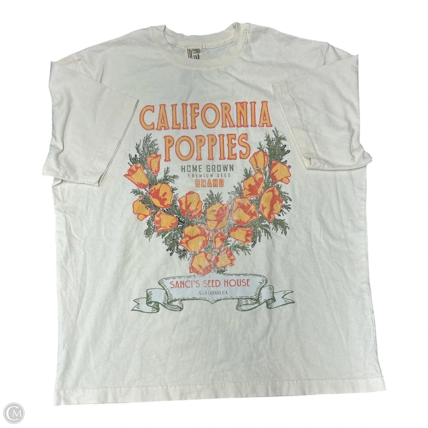 Top Short Sleeve By Free People In Cream, Size: M