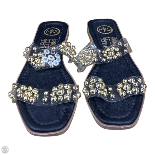 Sandals Flats By Clothes Mentor In Gold, Size: 8