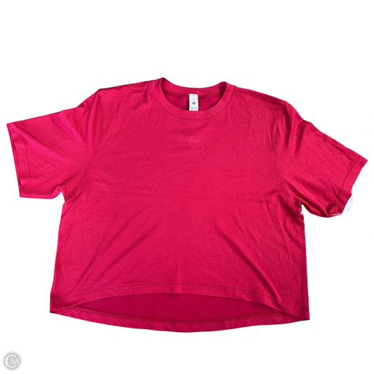 Athletic Top Short Sleeve By Lululemon In Pink, Size: 10