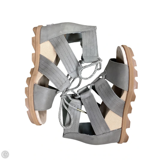 Sandals Heels Wedge By Sorel In Taupe, Size: 8.5