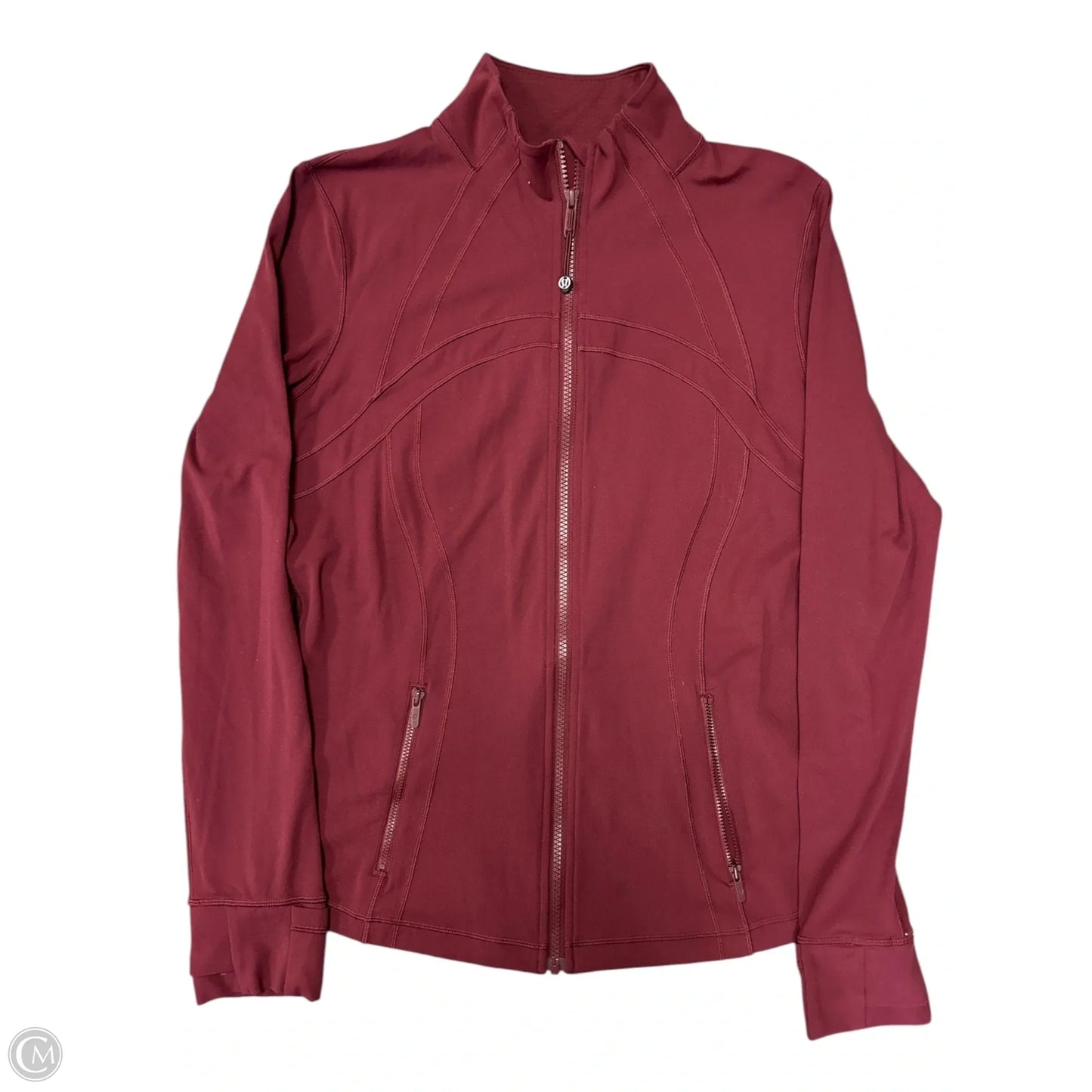Athletic Top Long Sleeve Collar By Lululemon In Red, Size: 14