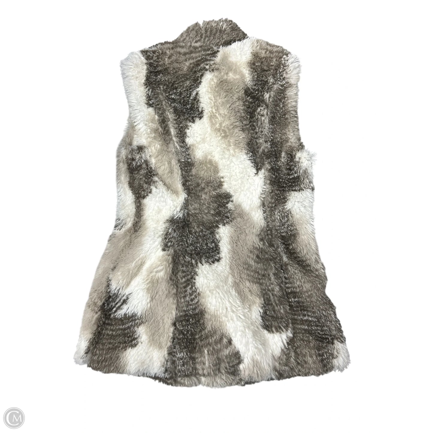 Vest Faux Fur & Sherpa By Cabi In Tan & White, Size: Xs